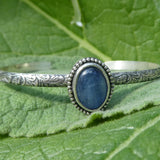 Kyanite Sterling Silver Floral Cuff Bracelet
