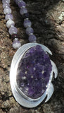 Amethyst Druzy Sterling Silver Necklace