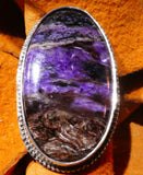 Charoite Sterling Silver Statement Ring