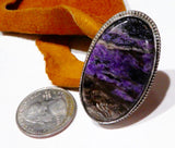 Charoite Sterling Silver Statement Ring